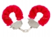 Металлические наручники с красным мехом Furry Fun Cuffs0