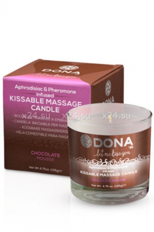 Массажная свеча для оральных ласк Dona Kissable Massage Candle Chocolate Mousse