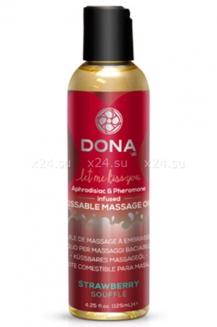 Вкусовое массажное масло DONA Kissable Massage Oil Strawberry Souffle 110 мл
