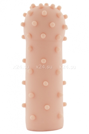Удлиняющая и расширяющая насадка на пенис с пупырышками Xlover (вторая кожа)