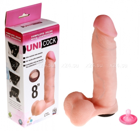 Фаллос-насадка для страпон-трусиков Uni Cock 8''