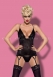 Черное ками с узором и украшеними на пажах Diamond Corset SM0