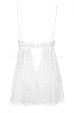 Белая прозрачная сорочка на косточках Favoritta Babydoll SM