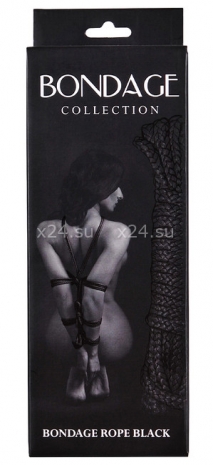 Черная веревка для связывания Bondage Rope Black (9 м)