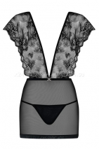 Чёрное прозрачное мини-платье Merossa Chemise SM