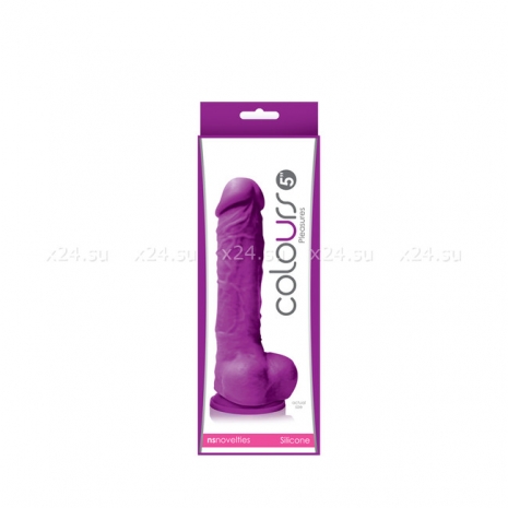 Силиконовый фиолетовый фаллос на присоске Colours Pleasures 5''