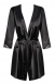 Черный атласный халатик с кружевом на рукавах Satina Robe XXL3