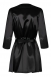 Черный атласный халатик с кружевом на рукавах Satina Robe XXL2