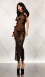 Чёрное прозрачное платье в пол с атласными бантиками Bedroom Diva SM0
