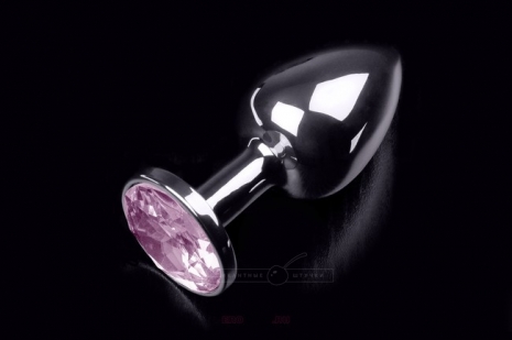 Малая серебряная пробочка с нежно-розовым кристаллом