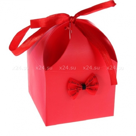 Деревянная анальная втулка с красно-черным хвостиком в подарочной упаковке