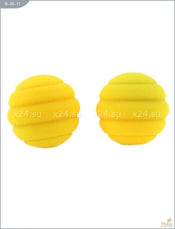 Металлические шарики с спиральным желтым силиконовым покрытием MAIA SILICON BALL SB2