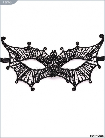 Ажурная черная кружевная маска "Женщина-вамп"