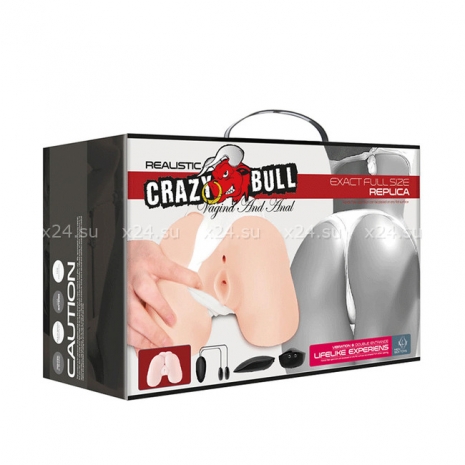 Мастурбатор вагина и анус с вибрацией Crazy Bull Vagina and Anal