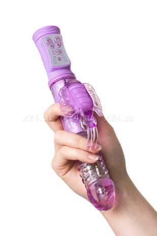 Фрикционно-ротационный вибратор с бабочкой A-Toys High Tech Vibrator (8 режимов вибрации, 4 режима ротации)