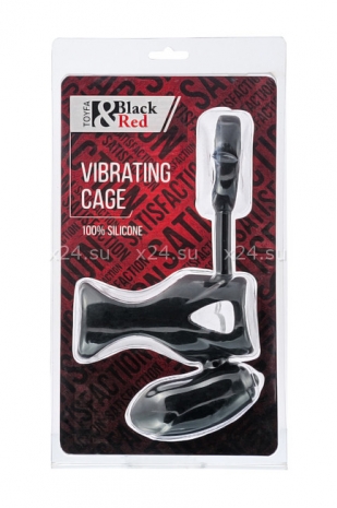 Стимулирующая насадка на пенис с клиторальным стимулятором и кольцом для мошонки Vibrating Cage