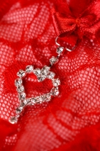 Трусики красные с сердечком из страз Joli Jamie, OneSize