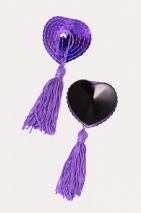 Пестис фиолетовые сердца из пайеток с кистями Erolanta