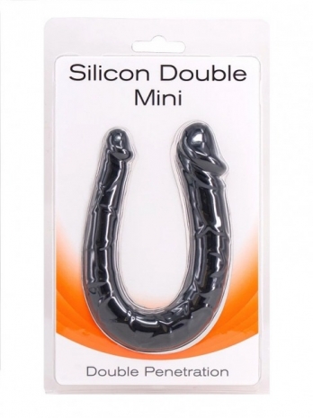 Черный двойной фаллос Silicone Double Mini
