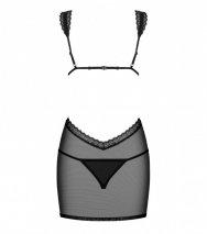 Коротенькая облегающая сорочка с кружевом и вырезами Swanita Chemise LXL