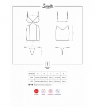 Коротенькая облегающая сорочка с кружевом и вырезами Swanita Chemise LXL