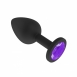 Маленькая черная пробочка из силикона с фиолетовым кристаллом0