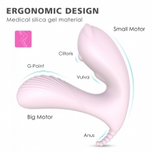 Клиторально-вагинальный стимулятор CARA на дистанциионном управлении (9 режимов, 2 мотора)