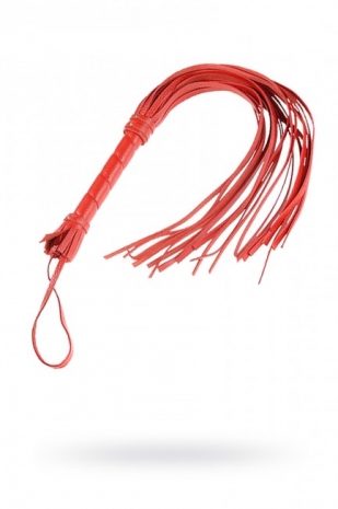 Красная плеть с кожаной рукояткой и замшевыми лентами