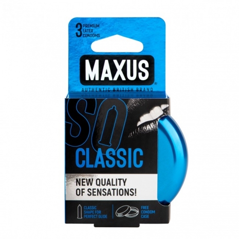 Классические презервативы в железном кейсе MAXUS Classic (3 шт)