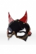Лакированная маска дьяволенка с красными ушками Harness Devil Mask0