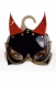 Лакированная маска дьяволенка с красными ушками Harness Devil Mask1