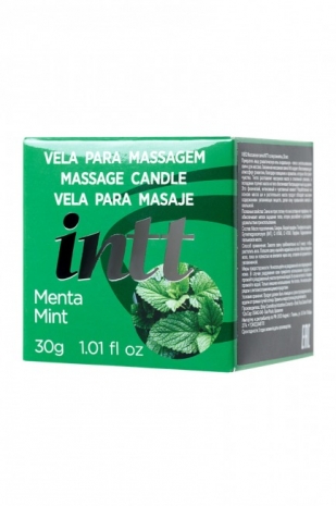 Массажная свеча для поцелуев INTT Mint с ароматом мяты (30 мл)