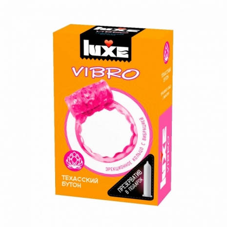 Вибро-кольцо для стимуляции клитора ТЕХАССКИЙ БУТОН Luxe Vibro (презерватив в подарок)