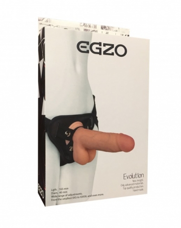Страпон EGZO Evolution с реалистичным фаллосом