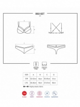 Белоснежный кружевной комплект белья с украшением на бюсте и косточками LXL