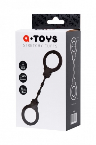 Черные силиконовые наручники A-Toys