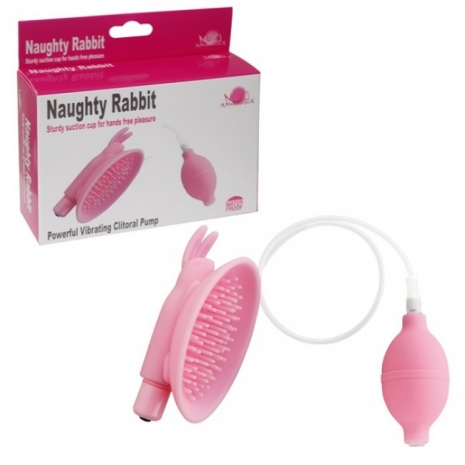 Вакуумная клиторальная вибро-помпа Naughty Rabbit pink (7 режимов)
