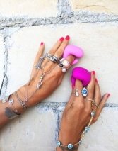 Вибратор на палец 2 в 1 Gvibe Gring XL - Sweet Raspberry (6 режимов)