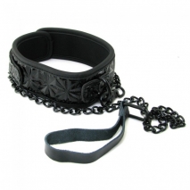 Широкий ошейник с поводком Luxury Collar with Leash