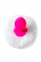 Малая розовая анальная втулка с пушистым хвостом Sweet Bunny