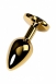 Малая золотая втулка с кристаллом в виде сердца цвета турмалин Toyfa2
