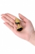 Малая золотая втулка с кристаллом в виде сердца цвета турмалин Toyfa3
