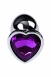 Малая серебристая втулка с кристаллом в виде сердца фиолетовго цвета Toyfa1