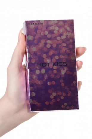 Тонкие латексные презервативы с разогревающим эффектом Sagami Hot Kiss (10 шт)