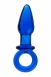 Синяя стеклянная анальная пробка с кольцом Sexus Glass3