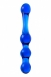 Двусторонний синий стимулятор из стекла Sexus Glass2