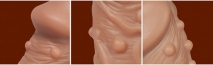 Стимулирующая насадка на пенис с пупырышками и отверстием для мошонки KOKOS L