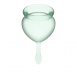 Набор менструальных чаш с хвостиком-капелькой Good Menstrual Cup Light Green2