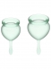 Набор менструальных чаш с хвостиком-капелькой Good Menstrual Cup Light Green0