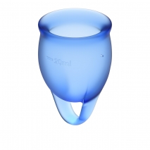 Набор менструальных чаш с хвостиком-петелькой Feel Сonfident Menstrual Cup Dark Blue